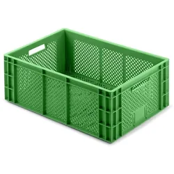 PROREGAL 5x Eurobehälter Obst- und Gemüsekasten | HxBxT 22x40x60cm | 43 Liter | Grün | Obst-Gemüsekiste, Obstkorb, Transportbox