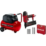 Einhell Kompressor TC-AC 200/24/8 OF (1.200 W., max. 8 bar, Druckminderer, öl-/servicefreier Motor, 24 l-Tank, vibrationsgedämpfter Standfuß, Rückschlag-/Sicherheitsventil, inkl. Druckluft-Tacker TC-PN 50)