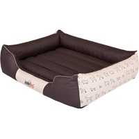 Hobbydog XXL PREBWP12 Dog Bed Prestige XXL 110X90 cm Beige with Paws, XXL, Beige, 5.8 kg