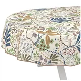 ANRO Tischdecke Ethno abwaschbar Wachstuch pflegeleicht wasserabweisend (Einzelstück 1-tlg), Schmutzabweisend Bohemian Style Bunt Oval 160x140cm Gartentischdecke bunt Oval | 140 cm x 160 cm