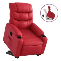 vidaXL Relaxsessel mit Aufstehhilfe Rot Kunstleder