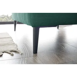 KAWOLA Relaxsessel CARA Feincord 132 x 84 x 170 cm Grün mit Kissen