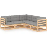 vidaXL Garten-Lounge-Set 5-tlg. grau