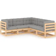 vidaXL Garten-Lounge-Set 5-tlg. grau