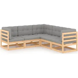 vidaXL Garten-Lounge-Set 5-tlg. grau