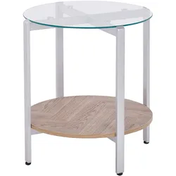 Beistelltisch LOVELL Sicherheitsglas Silber