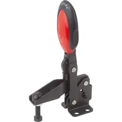 SCHNELLSPANNER VERTIKAL MIT SICHERHEITSVERRIEG., FUß WAAGRECHT, STAHL NITROCARBURIERT + OXIDIERT,