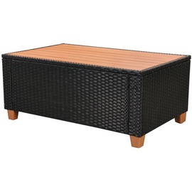 vidaXL Polyrattan Lounge-Set schwarz/cremeweiß