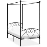 vidaXL Himmelbett-Gestell Schwarz Metall 120 x 200 cm