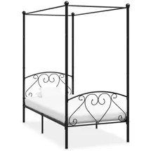 vidaXL Himmelbett-Gestell Schwarz Metall 120 x 200 cm