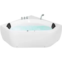 Whirlpool Badewanne weiß Eckmodell mit LED 140 x 140 cm MEVES