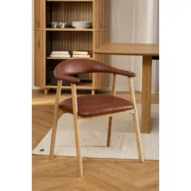 Actona Armlehnstuhl Kunstleder braun 2er Set