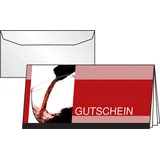 Sigel DC404 Gutschein-Karten Vino Rosso, 10er Set mit Umschlägen, DIN lang