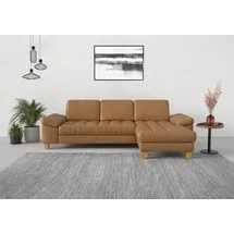 sit&more Ecksofa SIT & MORE "Westham L-Form", braun (cognac), B:275cm H:88cm T:172cm, 100% Polyester, Sofas, Ecksofa, mit Recamiere, mit oder ohne Bettfunktion, Bettkasten, Füße Eiche