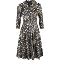 H&R London - Rockabilly Kleid knielang - XS bis 4XL - für Damen - Größe XL - multicolor - XL