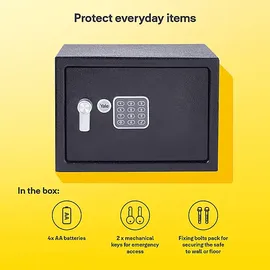 Yale Tresor YSV/250, Elektronischer Möbeltresor mit Tastenfeld, Value Safe M, 16.3 l, Schwarz