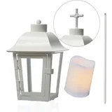 MARELIDA Grablaterne mit Mini LED Kerze - Grablampe mit 2 wechselbaren Spitzen/Erdspieß -...