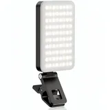 UTEBIT Selfie Licht mit 80 LED Video Light Dimmable 2500K-9000K 3 Modes Mobile Phone Handy with Clip Phone Holder, CRI 95+ Photo Light for iPhone, Laptop, Camera,