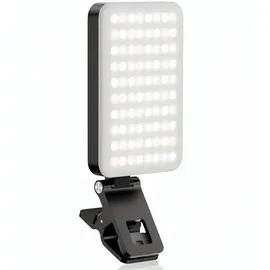 UTEBIT Selfie Licht mit 80 LED Video Light Dimmable 2500K-9000K 3 Modes Mobile Phone Handy with Clip Phone Holder, CRI 95+ Photo Light for iPhone, Laptop, Camera,