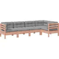 vidaXL Garten-Sofagarnitur 5-tlg. braun