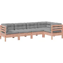 vidaXL Garten-Sofagarnitur 5-tlg. braun