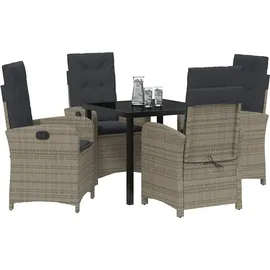 vidaXL Garten Essgruppe 5-tlg. Grau