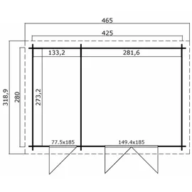 Lasita Maja Belmont 2 4,45 x 2,80 m Grau