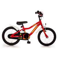 Feuerwehr Kinderfahrrad 16 Zoll Fahrrad für Kinder Junge Mädchen Kinderrad Rot