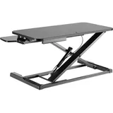 Wiltec Schreibtischaufsatz mit Tastaturablage 80x40cm höhenverstellbares Steh-sitz-pult für Monitore