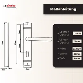 Domino Langschildgarnitur BB-Buntbart Nickel Loft M95