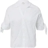 s.Oliver Lockere Bluse mit Lochstickerei und Knotendetail - Weiß - 38