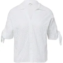 s.Oliver Lockere Bluse mit Lochstickerei und Knotendetail - Weiß - 38