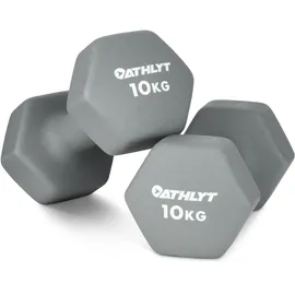 Athlyt Neopren Dip Hantelset 2 x 10 kg Grau