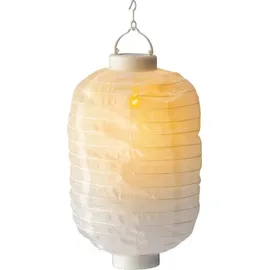 MARELIDA LED Solar Lampion Flammeneffekt - 30 warmweiße LED - H: 30cm - D: 20cm - Licht...