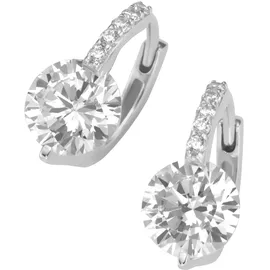 Smart Jewel Paar Creolen SMART JEWEL "mit Zirkonia, Silber 925", silber, Ohrringe, Damen, Silber 925 (Sterlingsilber)