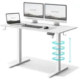 SENSE7 Nojo Elektrischer Gamingtisch Schreibtisch Tischplatte 120x60cm Weiß