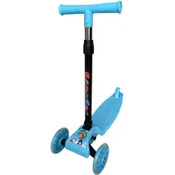 Kinderroller 3 Räder Jungen Schritt - 2 bis 6 Jahre - einstellbar - blau - LED BLAU No Size