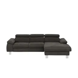 uno Ecksofa aus Velours Micky ¦ braun ¦ Maße (cm): B: 244 H: 72 T: 166.0