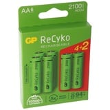 GP NiMH 2100 mAh ReCyko 1,2V 4+2 gratis