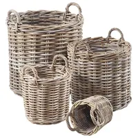 VCM Korbset Carly rund mit 4 stk. 40 x 46 x 40 cm braun