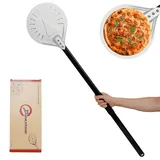 Vegena Harteloxierte-pizzaschaufel,7 Zoll,Perforierter Pizzaschieber,80 cm Langer Griff Aus Legierung,Premium Pizzaschieber,Aluminium Perforierter-Pizzaschieber Für Hausgemachte Pizza,Brot,Kuchen