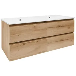 Badezimmerschrank mit Waschbecken SAT B-Way 119x50x45 cm Eiche matt BWAY2120OAKU4BI