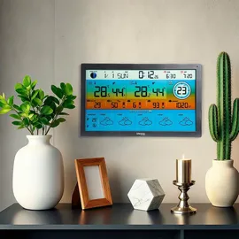 ideoon WLAN Funk Wetterstation mit XXL-Farb-Display Schwarz