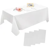 Zixrmor 4 Stück Tischdecke weiß Papiertischdecke Rolle Party Dinner Tischdecke Bierzeltgarnitur Tischdecke Geburtstag Biertisch Tischdecke 137 * 274cm Tischdecke Biertisch (Weiß)