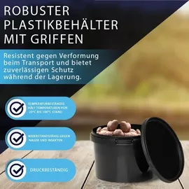 Benbow Eimer mit Deckel 0,5L x10 Schwarz - lebensmittelecht, stabil, luftdicht, auslaufsicher, geruchsneutral - Plastikeimer mit Henkel - leer - Schwarz