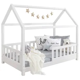 Livetastic Hausbett Kay 80 x 160 cm Kiefer massiv weiß