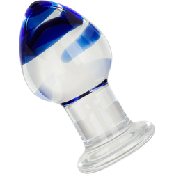 Analdildo in Tropfenform, 9 cm, blau | transparent