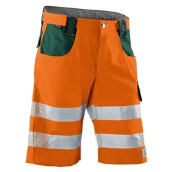 Warnschutz Shorts "REFLECTIQ" - 52 - orange/moosgrün