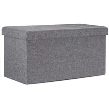Relaxdays Faltbare Sitzbank XL mit Stauraum, Sitzcube Fußablage, Sitzwürfel als Aufbewahrungsbox, 38x76x38cm, dunkelgrau, 76 x 38 x 38cm, 85L Leinen, Anthrazit