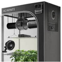 AC Infinity Advance Grow System 2x4, 2-Pflanzen-Kit, WiFi-integriertes Wachstumszelt-Set, automatische Belüftung, Zirkulation, Zeitplan Vollspektrum Samsung LM301H LED Grow Light, 2000D Mylar Zelt